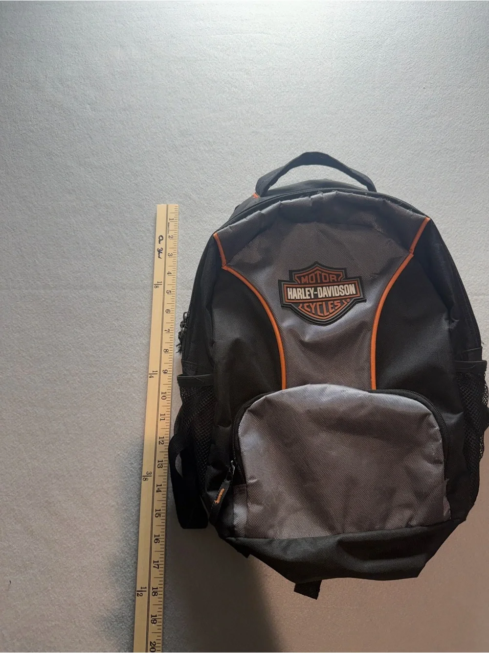 Harley-Davidson Bar & Shield Backpack Black Gray Orange 17” Biker